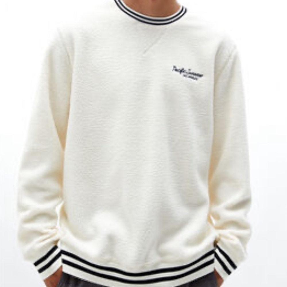 Pacific Sunwear Sherpa Long Sleeve || White, Size: Mens Large
